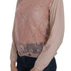 PINK MEMORIES Pink Lace See Through Long Sleeve Blouse