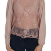PINK MEMORIES Pink Lace See Through Long Sleeve Blouse