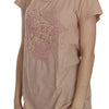 PINK MEMORIES Rosa Creme Spitze Kurzarm Shirt Top Baumwolle Bluse
