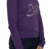 Exte Purple Crystal Embellished Long Sleeve Casual Top