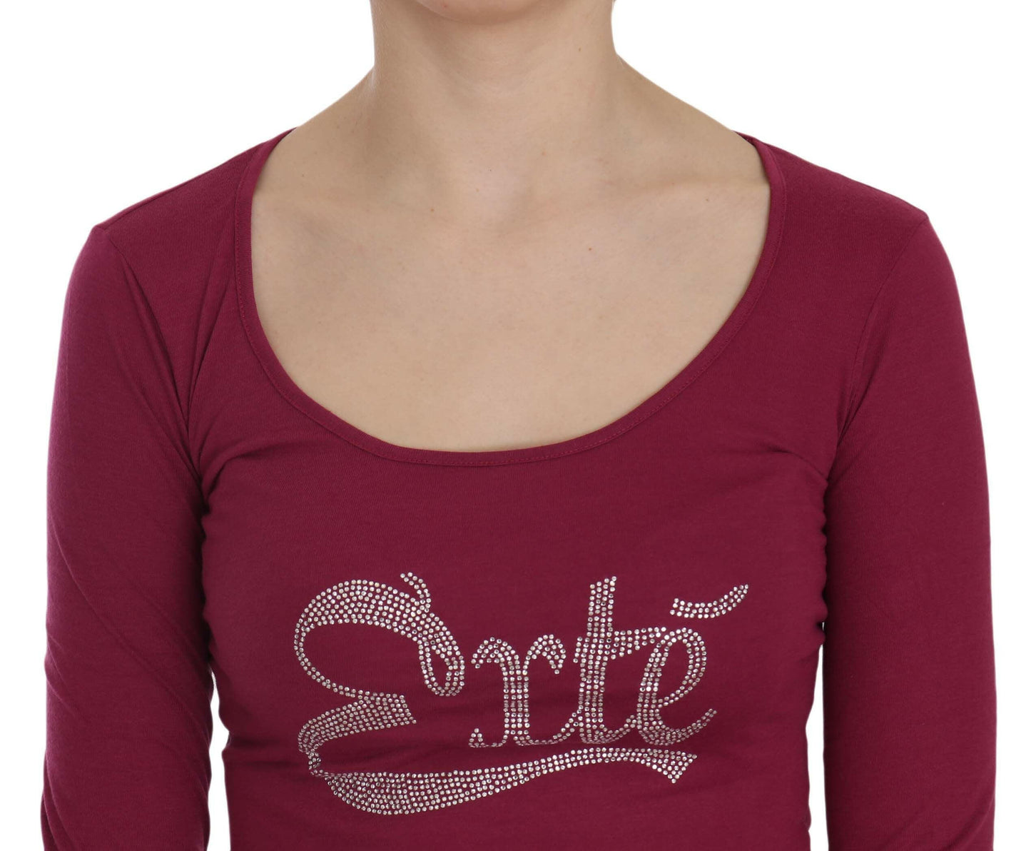 Exte – Lässiges, langärmliges Oberteil mit Kristallverzierung