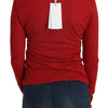 Exte Red Crystal Embellished Long Sleeve Blouse