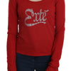 Exte Red Crystal Embellished Long Sleeve Blouse