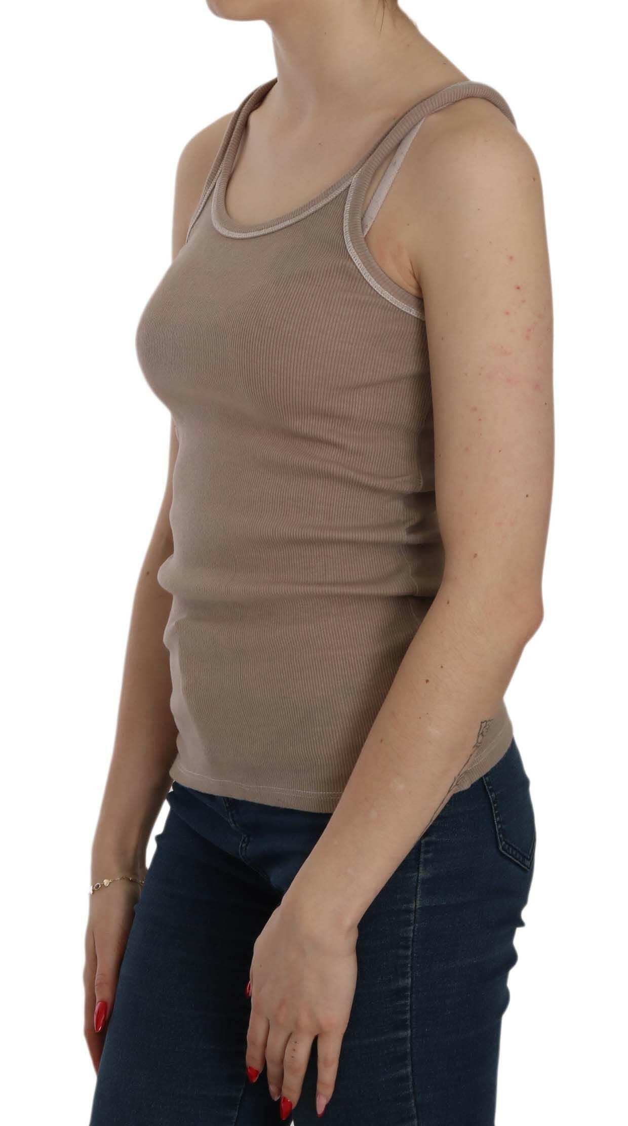 PINK MEMORIES – Braune, ärmellose Tank-Bluse mit Spaghettiträgern