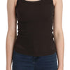 PINK MEMORIES Dark Brown Sleeveless Spaghetti Strap Blouse