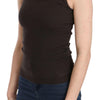 PINK MEMORIES Dark Brown Sleeveless Spaghetti Strap Blouse