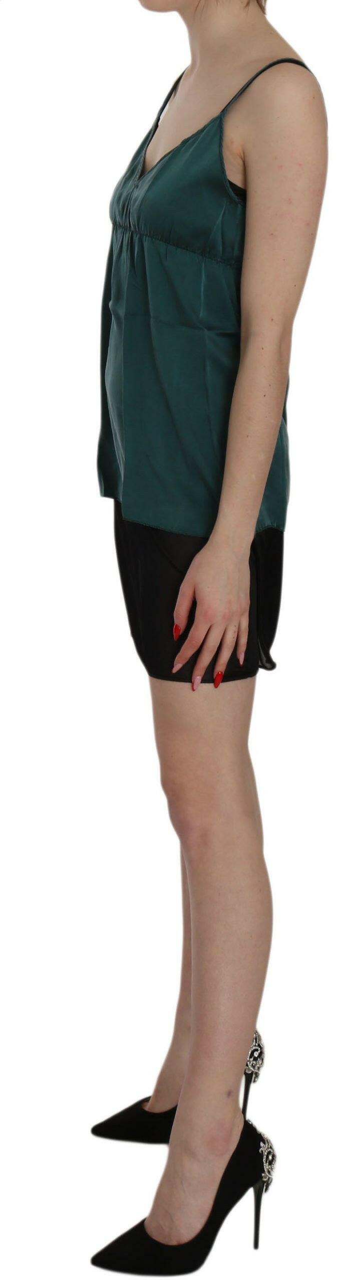 PINK MEMORIES Élégante mini-robe en soie à bretelles spaghetti