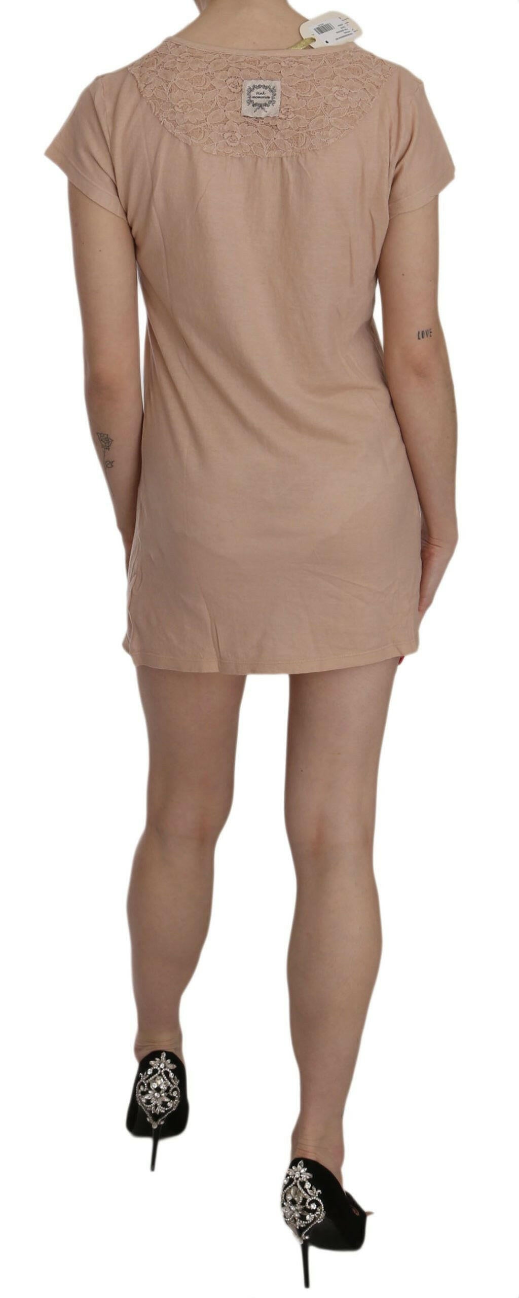 Robe courte droite en dentelle rose PINK MEMORIES - L'élégance déchaînée