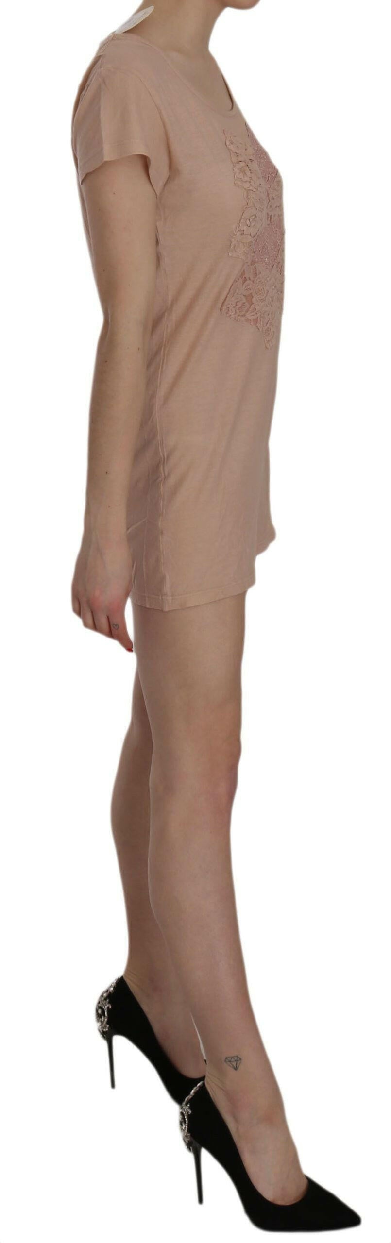 Robe courte droite en dentelle rose PINK MEMORIES - L'élégance déchaînée