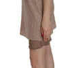 PINK MEMORIES Beige Spaghetti Strap A-line Mini Cotton Dress