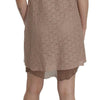 PINK MEMORIES Beige Spaghetti Strap A-line Mini Cotton Dress