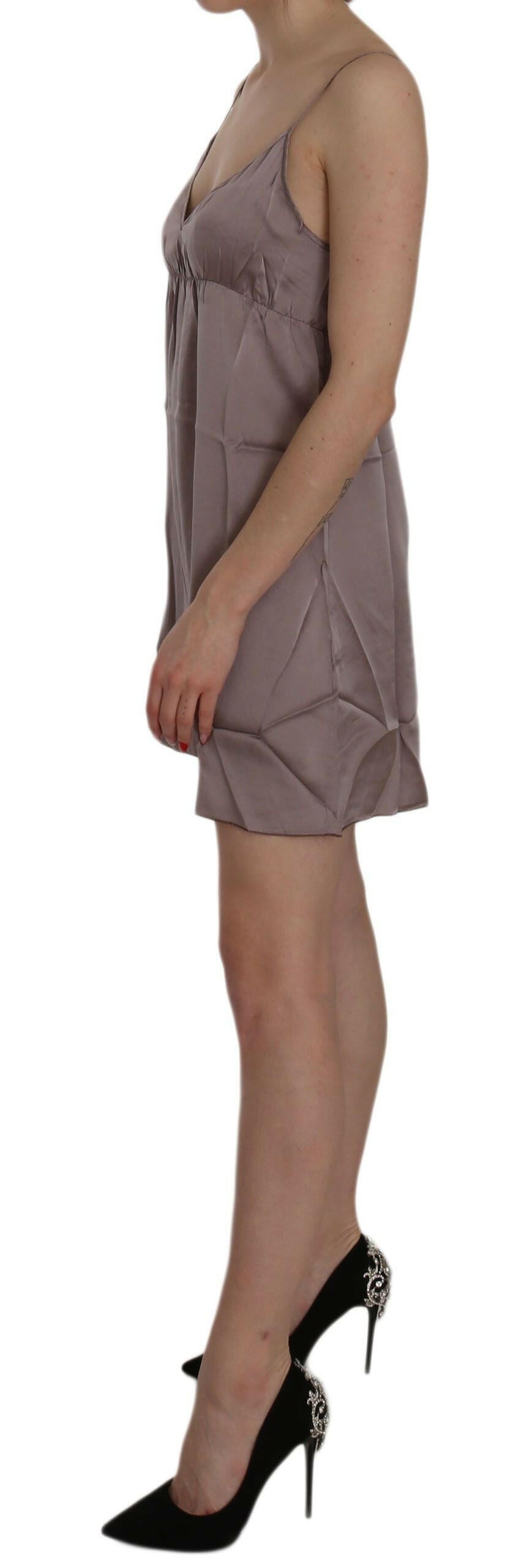 PINK MEMORIES Élégante mini-robe en soie à bretelles spaghetti