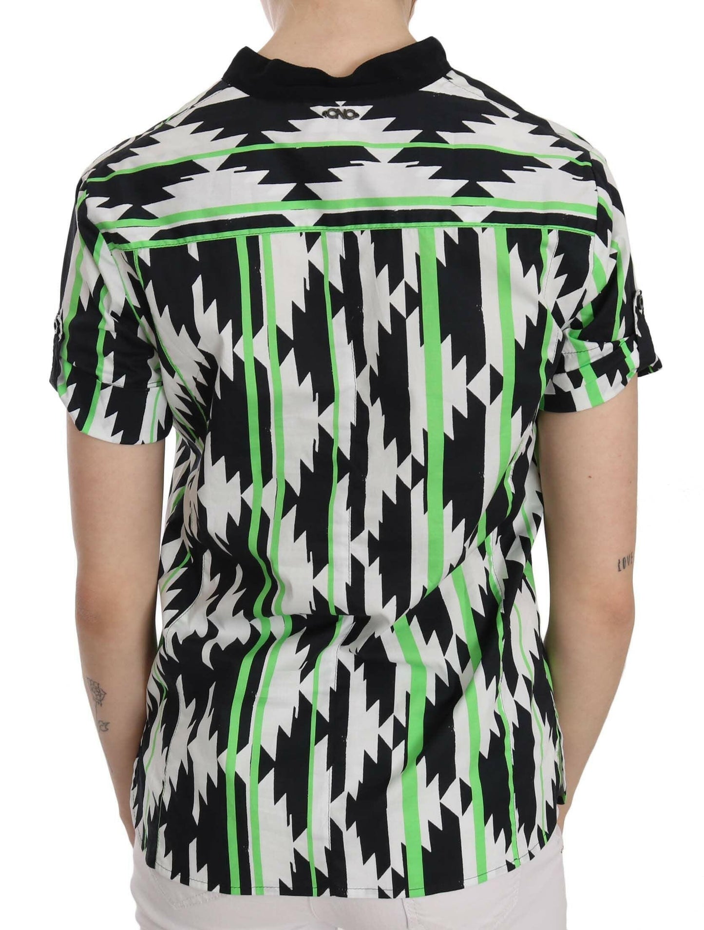 Costume National – Mehrfarbige Bluse mit tiefem Ausschnitt