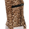 Roberto Cavalli Braune Bluse mit Rundhalsausschnitt und Leopardenmuster für Damen