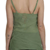PINK MEMORIES Grüne Seiden-Tanktop-Bluse mit Spaghettiträgern