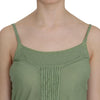 PINK MEMORIES Grüne Seiden-Tanktop-Bluse mit Spaghettiträgern