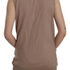 PINK MEMORIES Brown 100% Cotton Sleeveless Cardigan Top Vest