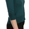 PINK MEMORIES Haut cardigan chic en coton bleu vert