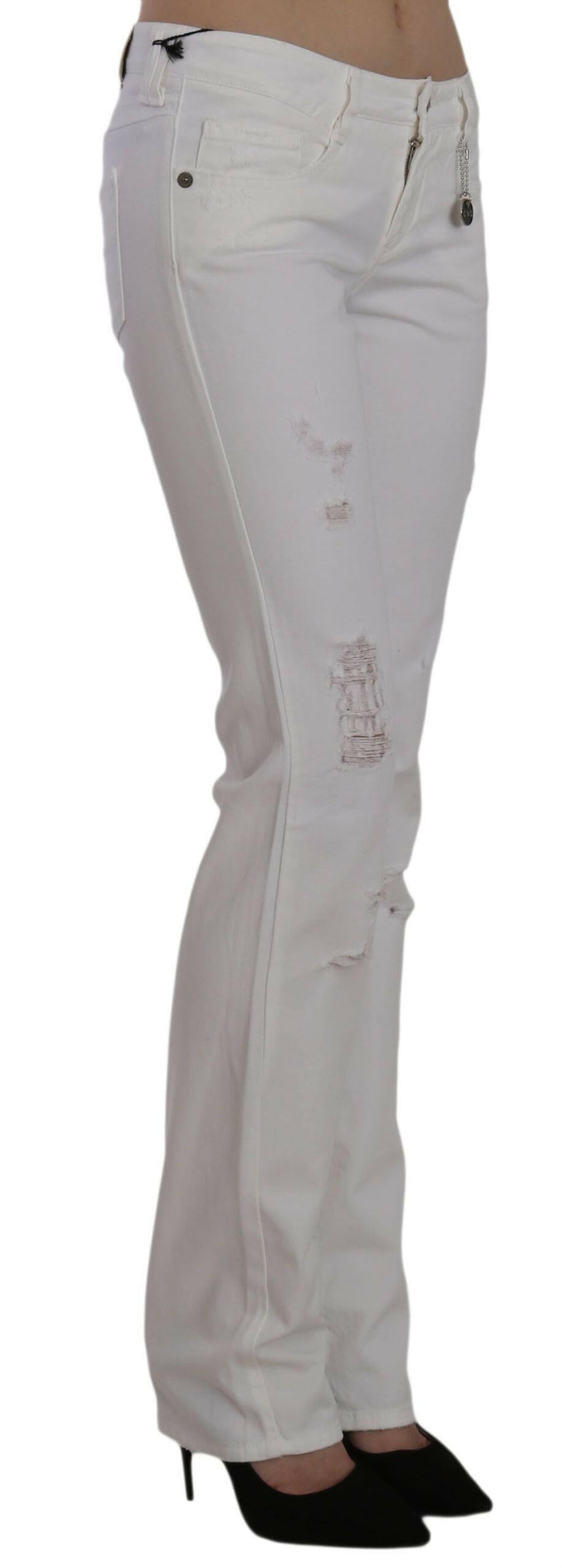 Costume National – Slim Fit Jeanshose aus weißer Baumwolle mit geradem Bein