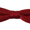 Dolce & Gabbana Red Dotted Silk Adjustable Neck Papillon Bow Tie