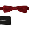 Dolce & Gabbana Red Dotted Silk Adjustable Neck Papillon Bow Tie