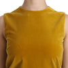 Dolce & Gabbana Mustard Velvet Stretch Shift Mini Dress