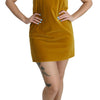 Dolce & Gabbana Mustard Velvet Stretch Shift Mini Dress