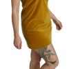 Dolce & Gabbana Mustard Velvet Stretch Shift Mini Dress