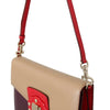 Dolce & Gabbana Purple Beige Red Leather Crossbody Purse Bag