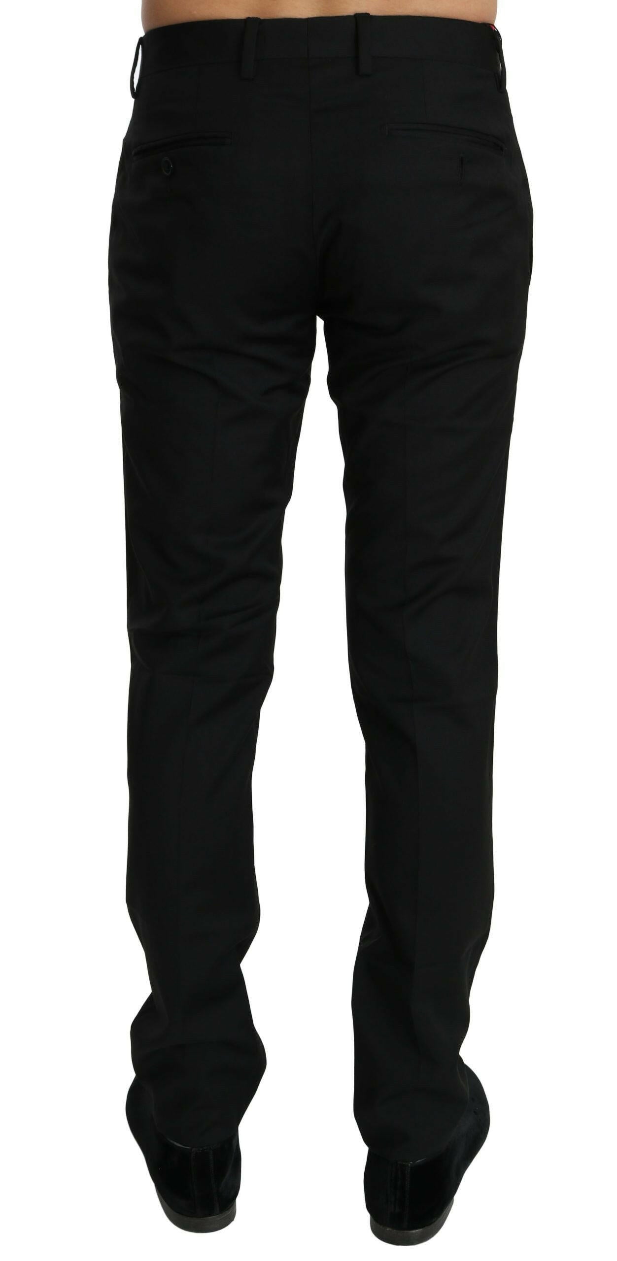 Pantalon habillé élégant en laine noire Dolce &amp; Gabbana
