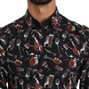 Dolce & Gabbana Black Musical Instrument Slim fit Shirt