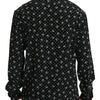 Dolce & Gabbana Black Skull Print Silk Sleepwear Shirt