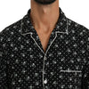 Dolce & Gabbana Black Skull Print Silk Sleepwear Shirt