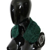 Dolce & Gabbana Green Fur Shoulder Collar Wrap Lambskin Scarf