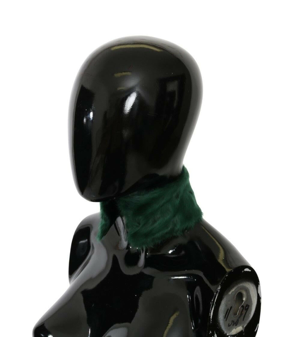 Dolce &amp; Gabbana – Grüner Wickelschal aus Lammfell mit Pelzkragen