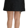 Dolce & Gabbana Black Crystal Embellished High Waist Skirt