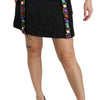 Dolce & Gabbana Black Crystal Embellished High Waist Skirt