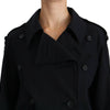 Dolce & Gabbana Coat Blue Cotton Women Trench Jacket
