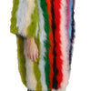 Dolce & Gabbana Multicolor Turkey Feather Cape Fur Coat