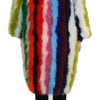 Dolce & Gabbana Multicolor Turkey Feather Cape Fur Coat