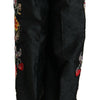 Dolce & Gabbana Black Brocade Floral Sequined Beaded Pants
