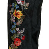 Dolce & Gabbana Black Brocade Floral Sequined Beaded Pants