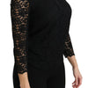 Dolce & Gabbana Black Lace Long Sleeve Nylon Blouse