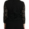 Dolce & Gabbana Black Lace Long Sleeve Nylon Blouse