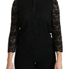 Dolce & Gabbana Black Lace Long Sleeve Nylon Blouse