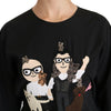 Dolce & Gabbana Black #dgfamily Top T-shirt Silk Blouse