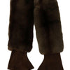 Dolce & Gabbana Brown Elbow Length Finger Less Fur Gloves