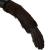 Gants élégants en cuir Dolce &amp; Gabbana jusqu'aux coudes