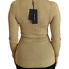Dolce & Gabbana Gold Long Sleeve Cardigan Viscose Sweater