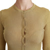 Dolce & Gabbana Gold Long Sleeve Cardigan Viscose Sweater
